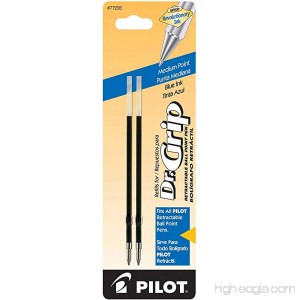 Pilot Dr. Grip Ballpoint Ink Refill 2-Pack for Retractable Pens Medium Point Blue Ink (77228) - B00006IEC5