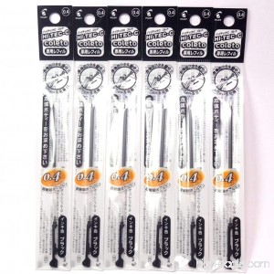 Pilot Hi-Tec-C Coleto Gel Ink Pen Refill 0.4mm Black × 6 Packs/total 6 pcs (Japan Import) [Komainu-Dou Original Package] - B01F57QD7G