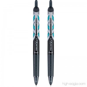 PILOT Precise V5 RT Deco Collection Retractable Rolling Ball Pens Refillable 2-Pack Black (41972) - B01N6EMP1X