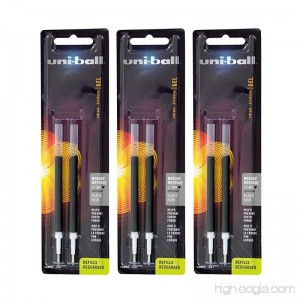 Uni-Ball Signo 207 Gel Pen Refills 0.7mm Medium Point Black Ink Pack of 6 - B00P05LH52