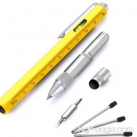 Useful Gadgets for Men  Amteker Multi Tool Pens for Mens Gifts  Touch Screen Stylus Pen  Ballpoint Pen with Scale Ruler  Spirit Level  Small Screwdriver Set  4 The Pen Refills  Gifts for Men (Yellow) - B077S1TSGW