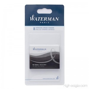 Waterman Standard Long Cartridges for Fountain Pens Intense Black Box of 8 (S0712991) - B000J3X9XS