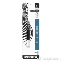 Zebra F-Series Ballpoint Stainless Steel Pen Refill  Fine Point  0.7mm  Black Ink  2-Count - B00006IE6U