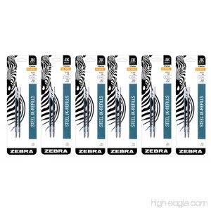 Zebra JK-Refll G301 Retractable Ballpoint Pen Refills 0.7mm Medium Point Black Ink Pack of 12 - B00P05OBIW