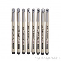 8 Pcs Black Pigment Fine Liner Ink Micro Pens Waterproof Black Pen Set for Art Sketching Writing Black Ink Marker Felt Tip Pen Archival Pigment Ink Fine Point for Artist Drawing Pens -(8 Pen Set) - B07DFZ4Z3W