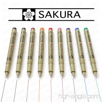 Sakura Pigma Micron - Colour Pigment Fineliners - Set of 9 - 0.1mm - B01FXUYCH8
