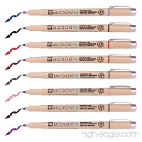 Sakura Pigma Micron Fine Line Pen High Light and Soft Head Pen Manga Drawing- Assorted 8 Pens Set (Assorted Colors  PN-8 Pens) - B077CK2KNY