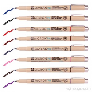 Sakura Pigma Micron Fine Line Pen High Light and Soft Head Pen Manga Drawing- Assorted 8 Pens Set (Assorted Colors PN-8 Pens) - B077CK2KNY