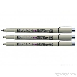 Sakura Pigma Micron - Pigment Fineliners - 0.05mm - Black [Pack of 3] - B01FYDJWTC