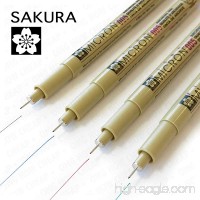 Sakura Pigma Micron - Pigment Fineliners - Pack of 4 - 0.05mm - Black  Blue  Red  and Green - B01G1T8F3C