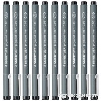 Staedtler 0.05 mm Pigment Liner Fineliner Sketching Drawing Drafting Pens Pack of 10 - B00JF1LJQ4