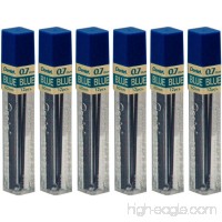 6 Tubes Pentel Ppb7 Blue .7mm Lead 72 Sticks of Blue Lead - B00DZUE558