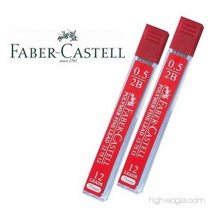 Faber-Castell Lead Refills 0.5mm 2B Black 12 Leads 75mm. [Pack of 2] - B00VHG7NLK