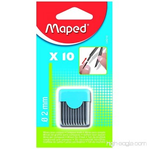 Maped 2mm Compass Reclose able Leads (10 Pack) Black - B002K92CP0