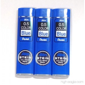 Pentel Ain Stein pencil Lead Rifll 0.5mm BLUE X 3 Pack/total 60 Leads (Japan Import) [Komainu-Dou Original Package] - B00NRYL6TA