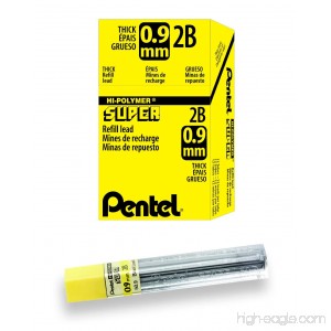 Pentel Super Hi-Polymer Lead Refill 0.9mm Thick 2B 180 Pieces of Lead (50-9-2B) - B000HF0GW0