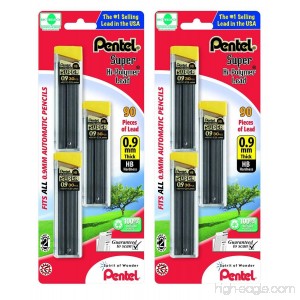 Pentel Super Hi-Polymer Lead Refills 0.9 mm 90 Pieces (C29BPHB3) (2 Pack) - B0786QDH39
