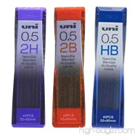 Strength & Deep & Smooth -Uni-ball Extra Fine Diamond Infused Pencil Leads  0.5 mm-2B-2h-HBNano Dia 40 Leads x 3 Pack/Total 120 Leads by Uni - B00WE640YK