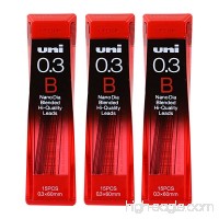 Uni-Ball Nano Lead Mechanical Pencil Lead Refills  0.3mm  B  Black Lead  Pack of 45 - B00N46UL1U