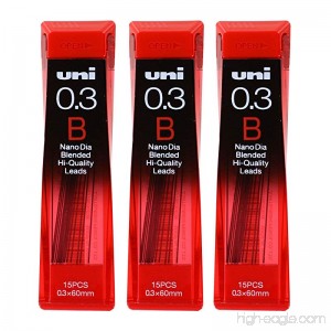Uni-Ball Nano Lead Mechanical Pencil Lead Refills 0.3mm B Black Lead Pack of 45 - B00N46UL1U