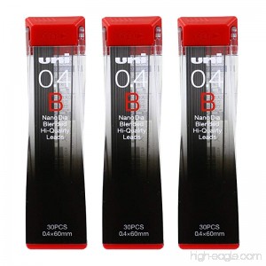 Uni-Ball Nano Lead Mechanical Pencil Lead Refills 0.4mm B Black Lead Pack of 90 - B00N46UQPQ