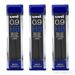 Uni-Ball Nano Lead Mechanical Pencil Lead Refills 0.9mm HB Black Lead Pack of 108 - B00N46V8NU