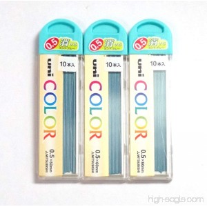 Uni Color Pencil Lead 0.5 mm Soft Blue 10 Leads X 3 Pack/total 30 Leads (Japan Import) - B00NT9D3PI