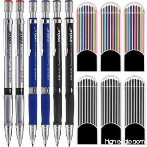 ExcelFu 6 Pieces 2.0 mm Mechanical Pencils with 6 Cases Lead Refills Color and Black Refills for Draft Drawing Carpenter Writing Crafting Art Sketching - B07DZTM2ZT