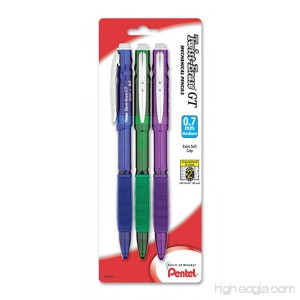 Pentel Twist-Erase GT (0.7mm) Mechanical Pencil Assorted Barrel Colors Color May Vary Pack of 3 (QE207BP3M) - B00DDWELKM
