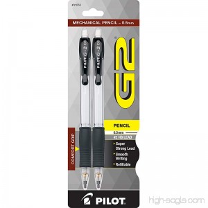 Pilot G2 Mechanical Pencils 0.5mm HB Lead Black/Clear Barrels 2-Pack (31053) - B00260V9M0