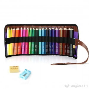 50 Piece Artist Grade Color Pencils Set with Pencil Sharpener and Eraser - B078WPYGMP