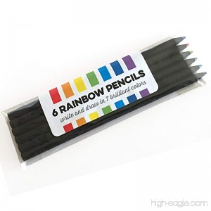 Black Wood Rainbow Colored Pencils - Write and Draw in 7 Brilliant Colors (set of 6 pencils) - B01DE51C7C