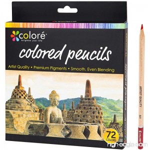 Colore Colored Pencils – 72 Premium Pre-Sharpened Color Pencil Set For Drawing Coloring Books – Great Art School Supplies For Kids & Adults Coloring Pages - 72 Vibrant Colors - B0791CXPD8