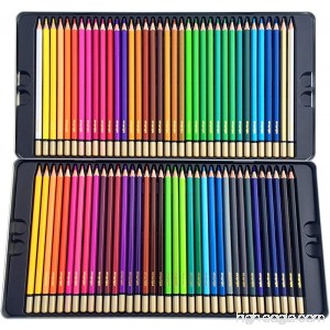 Deluxe Colored Pencils Set (72 Bright Colors) with Metal Case & Coloring eBook | Drawing Kit for Kids and Adults | Art Supplies for Sketching Shading Drafting | Great Gift for Beginner & Pro Artists - B01B212OUO