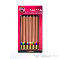 Koh-I-Noor Tri-Tone Multi-Colored Pencil Set  12 Assorted Colors in Tin and Blister-Carded (FA33TIN12BC) - B008PWOOXO