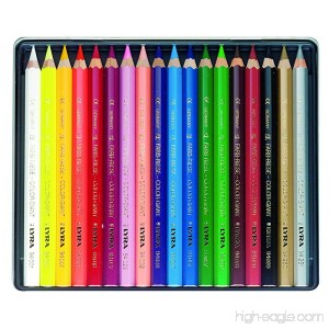 LYRA Color-Giants Lacquered Colored Pencils 6.25mm Cores Set of 18 Assorted Colors (3941181) - B00524DZWO
