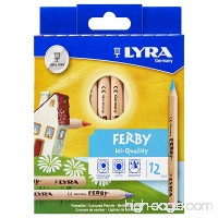 LYRA Ferby Giant Triangular Colored Pencils  Unlacquered  6.25 Millimeter Cores  Assorted Colors  12 Count (3611120) - B001AS6TB0