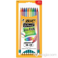 BIC Xtra-Fun Stripes Graphite Pencil  2 HB  18-Count - B01HF3LY04