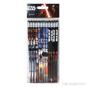 Disney Star Wars The Force Awaken 12 Wood Pencils Pack - B0191CKL06