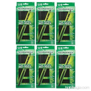 Dixon Ticonderoga Wood-Cased #2 Pencils Case of 72 Black (13953) - B01KKTMUQW