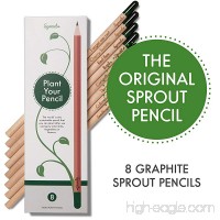 Sprout plantable graphite pencils with seeds in eco friendly wood | 8 Pack |Gift set with herbs and flowers - B07932F8M8