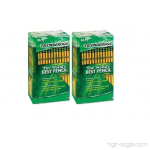 Ticonderoga Pencils HB #2 Premium Wood Latex-Free Eraser 2 Packs of 96 Pencils Plus 24 Free Pencils (216 Pencils Total) - B07D5ZQMCL