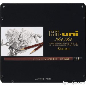 Uni Hi-Uni Wooden Pencil Art Set - 10B to 10H - Box of 22 (HUAS) - B001HAOBDY