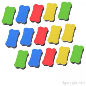 BCP Pack of 15pcs Random Color Magnetic Small Whiteboard Dry Erasers - 2 3/4 x 1 9/16 Inches - B017H3Z9Z8