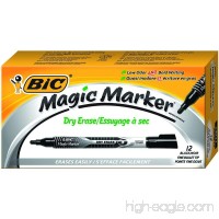 BIC Magic Marker Brand Dry Erase Marker  Fine Bullet Tip  Black  12-Count - B01M235ITT
