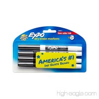 EXPO 86661 Low-Odor Dry Erase Markers  Fine Point  Black  4-Count - B000N35G5S