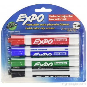 Expo Original Dry Erase Markers Chisel Tip Assorted Colors 4 Piece - B00006IFIT