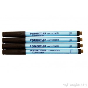 Lumocolor Correctable Pen Fine Point Black Set of Four - B01M1F06RM