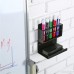 MyGift Black Acrylic Wall Mounted 5 Slot Dry Erase Marker and Eraser Organizer Holder Rack Set of 2 - B01LYSUIB9