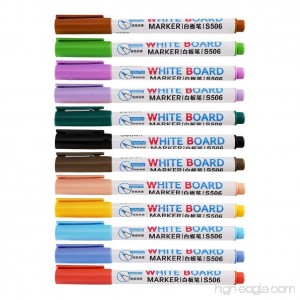 RAINCY Whiteboard Marker Erasable Fine Point Pen Vibrant Colors Comfortable Grip for Whiteboards Glass and Most Non-Porous Surfaces (Pack of 12) - B07D5VL734
